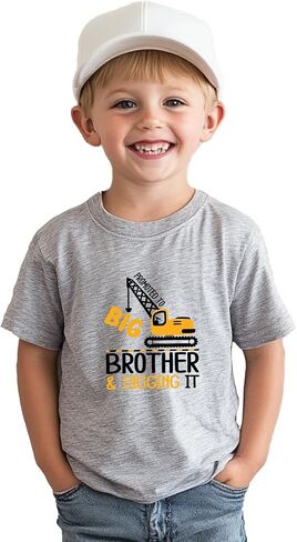 Promoted to Big Brother T Shirt Gift for Toddler Boy Big Bro Announcement T-Shirt Short Sleeve Cotton Tees 2-8 Years in Saudi Arabia