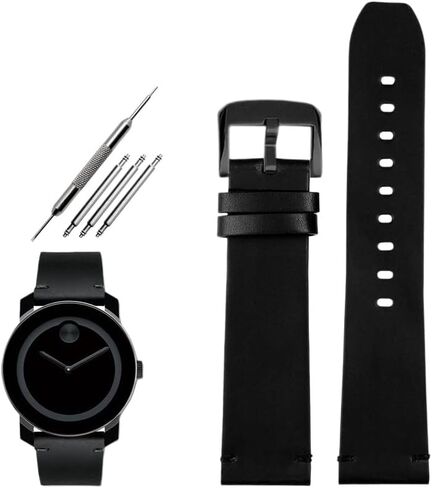 حزام ساعة جلدي للرجال مناسب متوافق مع سلسلة Movado Port BOLD 3600305/306/307 ملحقات حزام ساعة جلدي 22 مم in Kuwait