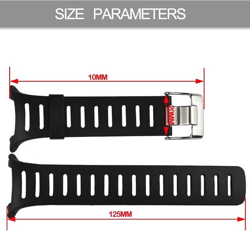 Rubber Strap Replacement for SUUNTO T1 T1C T3 T3C T3D T4C T4D Watch Band in Saudi Arabia