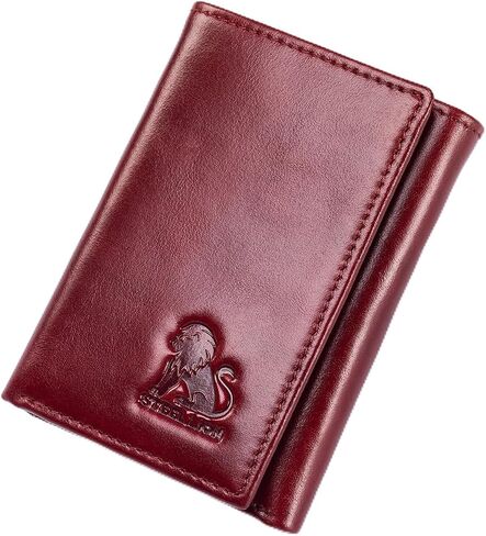 Trifold Wallet for Men and Women, RFID Blocking Cowhide Leather Wallet with 2 Clear ID Windows, 11 Card Slots, Slim Design and Snap Closure for Everyday Carry, Travel and Gifts (Green) in Kuwait