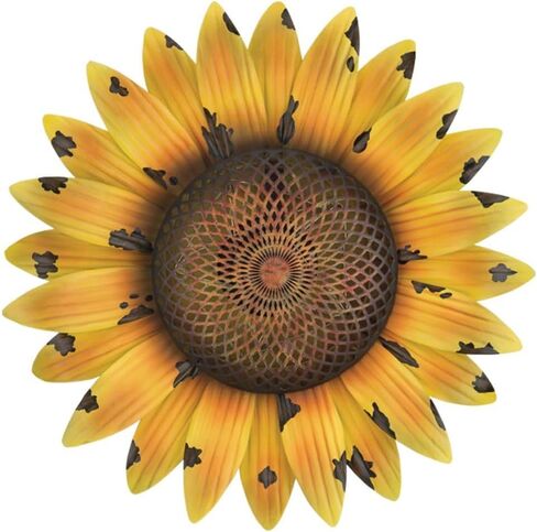 Regal Art & Gift Solar Sunflower Wall Décor - Decorative Coastal Handcrafted Wall Art Sculpture for Outdoor and Indoor in Saudi Arabia