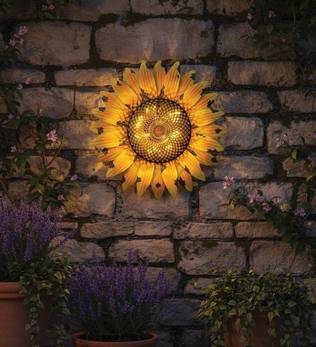 Regal Art & Gift Solar Sunflower Wall Décor - Decorative Coastal Handcrafted Wall Art Sculpture for Outdoor and Indoor in Saudi Arabia