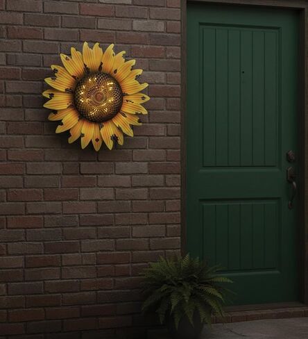 Regal Art & Gift Solar Sunflower Wall Décor - Decorative Coastal Handcrafted Wall Art Sculpture for Outdoor and Indoor in Saudi Arabia