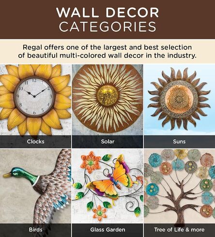 Regal Art & Gift Solar Sunflower Wall Décor - Decorative Coastal Handcrafted Wall Art Sculpture for Outdoor and Indoor in Saudi Arabia