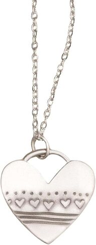 LISA LEONARD DESIGNS Pewter Row of Hearts Pendant Necklace Handcrafted Artisan Jewelry 18 Inch Stainless Steel Chain Love Heart Charm Gift for Women Birthday Anniversary Mothers Day in Saudi Arabia