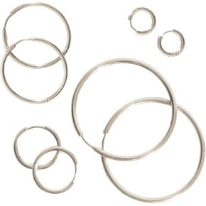 Oh Clementine Multi-Pack Rectangle Rounded Huggie Hoop Adjustable Clasp Earrings for Women - Assorted Sizes - 316L Stainless Steel with 18k PVD Gold Coating in Saudi Arabia