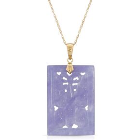 Regalia by Ulti Ramos 14K Yellow Gold Real Jade Pendant Necklace 17" in Saudi Arabia