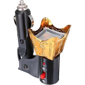 Car Electric Incense Burner Bakhoor Burner Auto Accessories, Gift, Creative Decoration Cigarette Lighter Electric Censer, Gold in Saudi Arabia