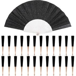 48 Pack Handheld Foldable Fan, Glitter Fan for Weddings, Tea Parties & Bridal Showers, Decorative Folding Fan (Royal Blue) in Saudi Arabia