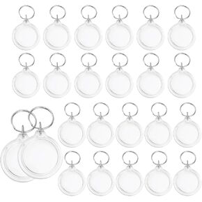 25Pcs Clear Acrylic Photo Keychains Blank Photos Insert Picture Frames with Key Rings for DIY Projects & Craft Making in Saudi Arabia