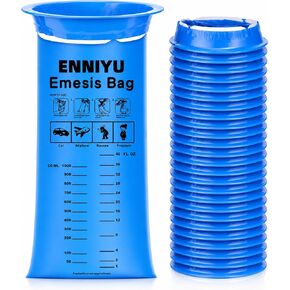 ENNIYU Emesis Bags, 26 Pack Unscented Disposable Vomit Bags for Pregnancy Nausea Relief, Motion Sickness & Travel - Leak-Proof Puke Barf Throw up Sickness Bags for Car, Kids, Hospital, Adults in Saudi Arabia