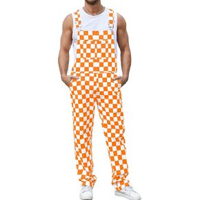 Overalls for Men Checkered Bibs Coveralls Work Jumpsuits Stretchy Romper Plaid Overol Para Hombre in Saudi Arabia