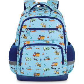 Kids Backpack for Boys, 17" tall Toddler Backpack for Preschool Kindergarten Elementary School & Daycare Travel, Lightweight Adjustable Durable School Bookbags, Ideal for Ages 4+(Excavator) in Saudi Arabia