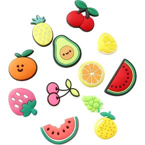 Decorative Fruit Cherry Shoe Charms Pack for Women Girls, 12 Pieces, Accessories for Clogs Sandals in Saudi Arabia