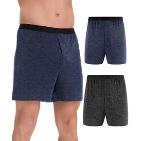 Men's Merino Wool Incontinence Underwear, 50ML Leak Proof Absorbent Bladder Control Washable Boxer Briefs 2 Pack (Multicolor01, Medium) in Kuwait