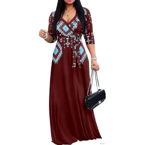 Plus Size Maxi Dress for Women with Pockets Sexy V-Neck Maxi Party Dress S-5XL in Saudi Arabia
