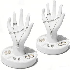 2-Pack Hand-Shaped Jewelry Display Stand -Ring Dish Mannequin Hand Organizer for Bracelets, Necklaces, Rings & Watches, Suitable for Home Storage, Trade Shows, Store & Event Presentations 6.5 Inch in Saudi Arabia