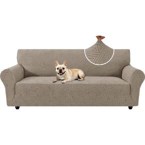 Stretch Couch Covers for Sofa, Non-Slip & Washable Sofa Covers for 3 Cushion Couch, Pet Couch Cover for Dogs, Furniture Protectors for Living Room, Fits Sofas 73"-85"(Khaki) in Saudi Arabia