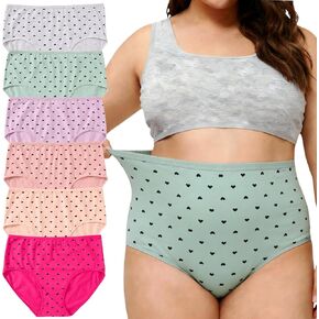 Womens Underwear Cotton Briefs Plus Size Ladies Panties XL-5XL Multicolor 6 Pack in Saudi Arabia