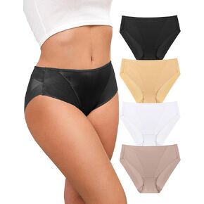 High Waisted Panties for Women High Cut Smooth Briefs Underwear Sheer Mesh Coverage Panties Pack in Saudi Arabia