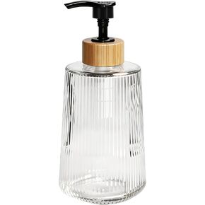Glass Soap Dispenser, Thickened Glass Hand Soap Dispenser for Bathroom, Kitchen Dish Washing Liquid Bottles, Shampoo and Conditioner Bottles, Modern Farmhouse Style (Clear, Set of 1, 12oz) in Saudi Arabia