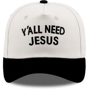 Embroidered Christian Two-Tone Baseball Cap for Men & Women, Adjustable Dad Hat Christmas Easter Gift in Saudi Arabia