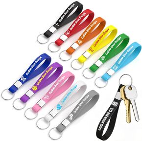 20 Pcs Custom Keychains, Personalized Silicone Keychains Bulk for Men Women, Double Side Printing Customized Text/Logo Wrist Keyrings for Events, Promotion, Awareness, Motivation in Saudi Arabia