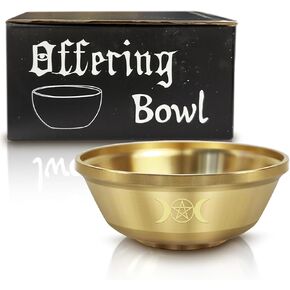 Triplemoon Offering Bowl Small Brass Bowl for Ritual, Wicca, Altar, Witch, Pagan, Decoration, 3.5 Inch Gold Incense Burner in Saudi Arabia