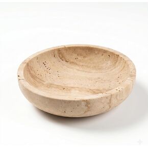 Natural Marble Travertine Decorative Bowl: 7.8" Honed Yellow Stone Catch All Bowl for Keys Entryway Table - Organic Modern Centerpiece Key Dish for Coffee Table Decor, Bedside Ring Jewelry Holder Tray in Saudi Arabia