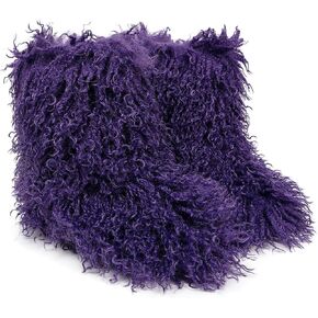 Women's Faux Fur Mid-Calf Boot, Y2k Winter Furry Long Hair Sheep Flat Heel Boots, Ladies Anti-slip Plush Boots, Fashion Warm Big Puffy Boots, Outdoors Snow Short Boots, Long Curly Hair Slip On Shoes in Saudi Arabia