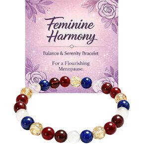 Menopause Bracelet for Women, Citrine Beaded Natural Healing Crystal Elastic Stretch Bracelets Anxiety Relief Emotional Calming Jewelry Gift in Saudi Arabia