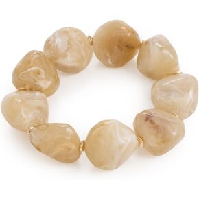 ADINA EDEN Women's Neutral Stone Beaded Stretch Bracelet in Saudi Arabia