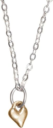 Brass Heart Pendant Necklace Handcrafted Artisan Love Charm 18 Inch Stainless Steel Chain Minimalist Jewelry Gift for Women Birthday Anniversary Mothers Day Everyday Wear Small Delicate Design in Saudi Arabia