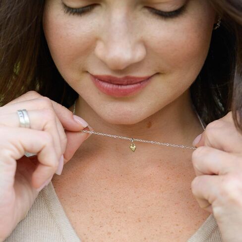 Brass Heart Pendant Necklace Handcrafted Artisan Love Charm 18 Inch Stainless Steel Chain Minimalist Jewelry Gift for Women Birthday Anniversary Mothers Day Everyday Wear Small Delicate Design in Saudi Arabia