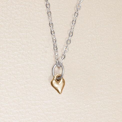 Brass Heart Pendant Necklace Handcrafted Artisan Love Charm 18 Inch Stainless Steel Chain Minimalist Jewelry Gift for Women Birthday Anniversary Mothers Day Everyday Wear Small Delicate Design in Saudi Arabia