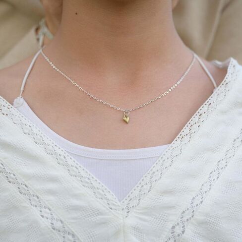Brass Heart Pendant Necklace Handcrafted Artisan Love Charm 18 Inch Stainless Steel Chain Minimalist Jewelry Gift for Women Birthday Anniversary Mothers Day Everyday Wear Small Delicate Design in Saudi Arabia