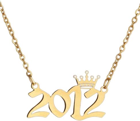 Stainless Steel Luxury Crown Number 1980‑2026 Pendant Necklace, Unisex Dainty Charm Jewelry for Men Women, Perfect Birthday Friendship Gift for Best Friend Daily Wear Accessories in Kuwait