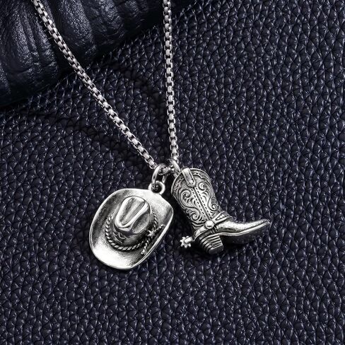 Boho Western Cowgirl Necklace For Women Cowboy Boot Charm Pendant Western Necklace Jewelry For Country Concert Outfits in Kuwait