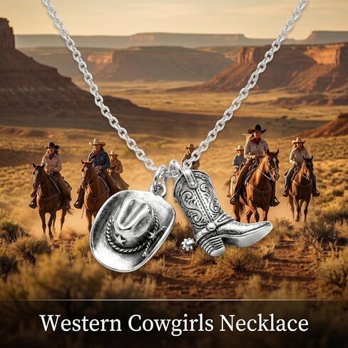 Boho Western Cowgirl Necklace For Women Cowboy Boot Charm Pendant Western Necklace Jewelry For Country Concert Outfits in Kuwait