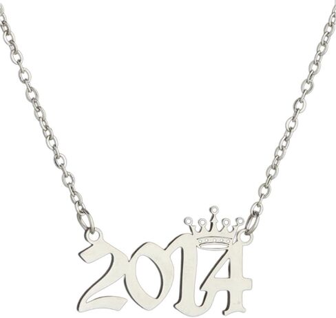 Stainless Steel Luxury Crown Number 1980‑2026 Pendant Necklace, Unisex Dainty Charm Jewelry for Men Women, Perfect Birthday Friendship Gift for Best Friend Daily Wear Accessories in Kuwait