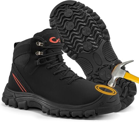 FUDYNMALC Mens Steel Toe Boots: Slip Resistant Puncture Safety Work Shoes Waterproof Comfortable for Industrial Construction in Saudi Arabia