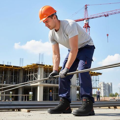 FUDYNMALC Mens Steel Toe Boots: Slip Resistant Puncture Safety Work Shoes Waterproof Comfortable for Industrial Construction in Saudi Arabia