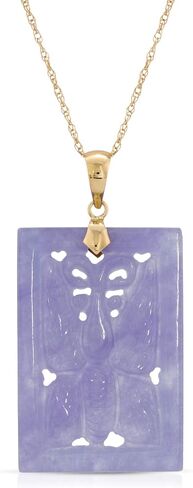 Regalia by Ulti Ramos 14K Yellow Gold Real Jade Pendant Necklace 17" in Kuwait