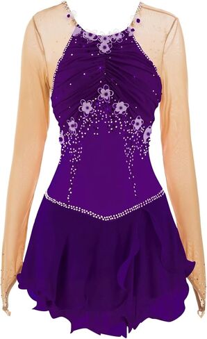 Spandex High Elasticity Girls Women Figure Skating Dress Breathable Training Wear in Saudi Arabia