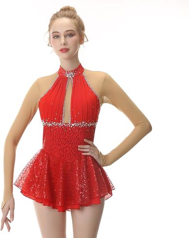 Figure Skating Dress Classic Girl Women Long Sleeve Competition Wear Performance Training Clothing in Saudi Arabia