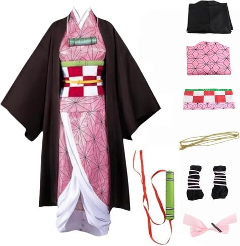 Buyoem Anime Cosplay Costume Kimono for Adult Robe Halloween Outfit With Props Wig in Saudi Arabia