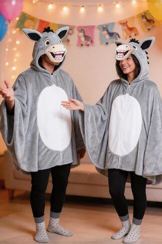 Donkey Costume Adult, Cloak Cape Halloween Animal Cosplay Hoodie in Saudi Arabia