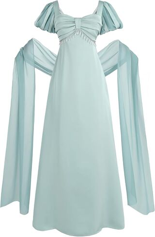Regency Dresses for Women Empire Waist 1800s Victorian Dress Costume Ball Gown with Shawl in Saudi Arabia