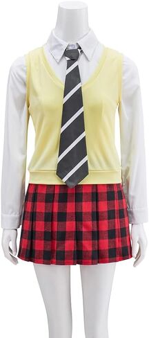 iSHOWcos Women's Maka Albarn Cosplay Costume Coat Vest Skirt School Uniform Suit Halloween Outfit in Saudi Arabia