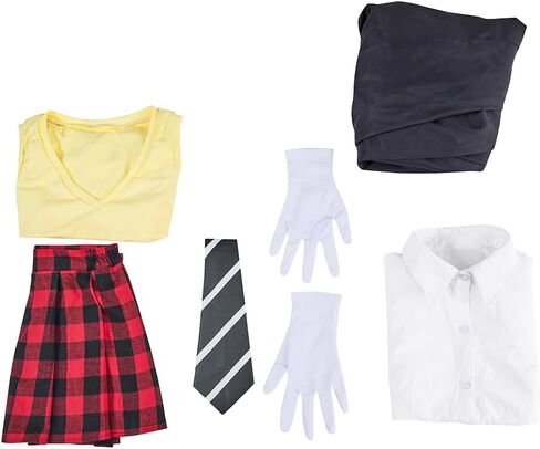 iSHOWcos Women's Maka Albarn Cosplay Costume Coat Vest Skirt School Uniform Suit Halloween Outfit in Saudi Arabia